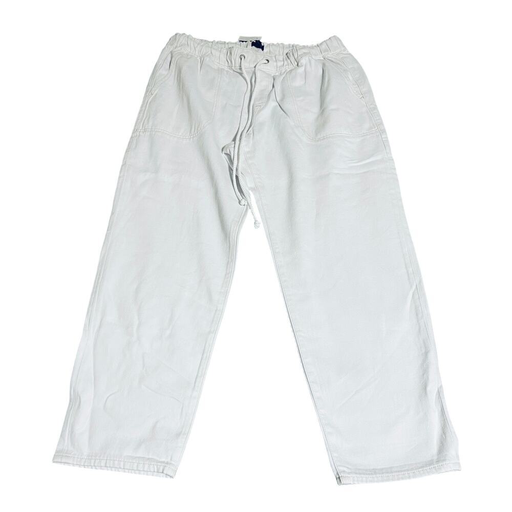 NWT J.Crew Drawstring Pants Size 32 Soft White Causal Comfortable 100% Cotton - Picture 4 of 12